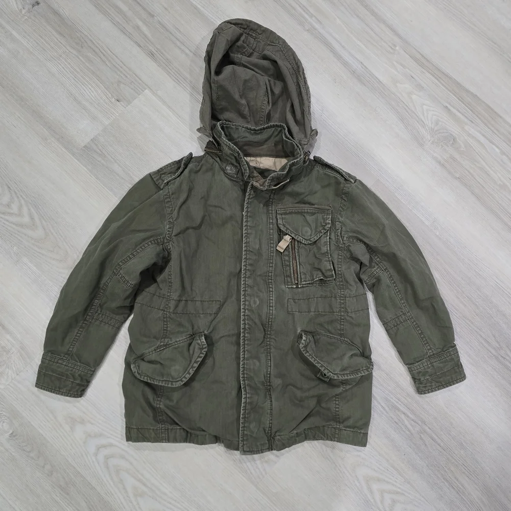 Gap Kids Military Utility Full Zip Olive Green Jacket Size S